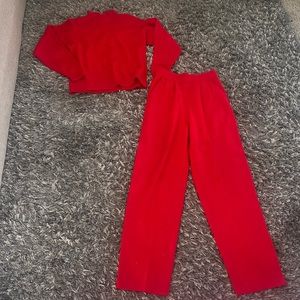St. John Red Pantsuit